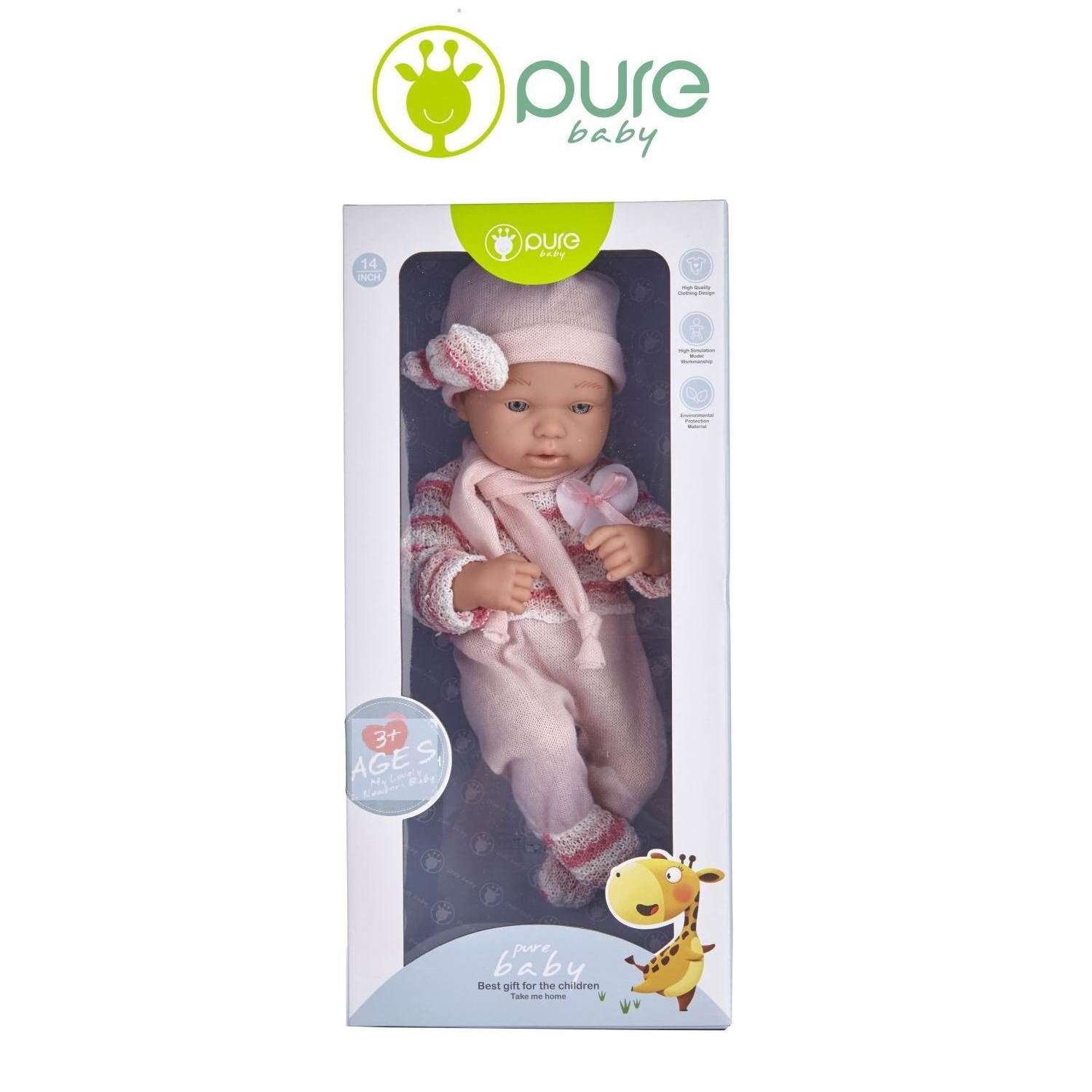 Кукла-пупс Junfa Pure Baby 35см в розовом комбинезоне WJ-B9971 - фото 1
