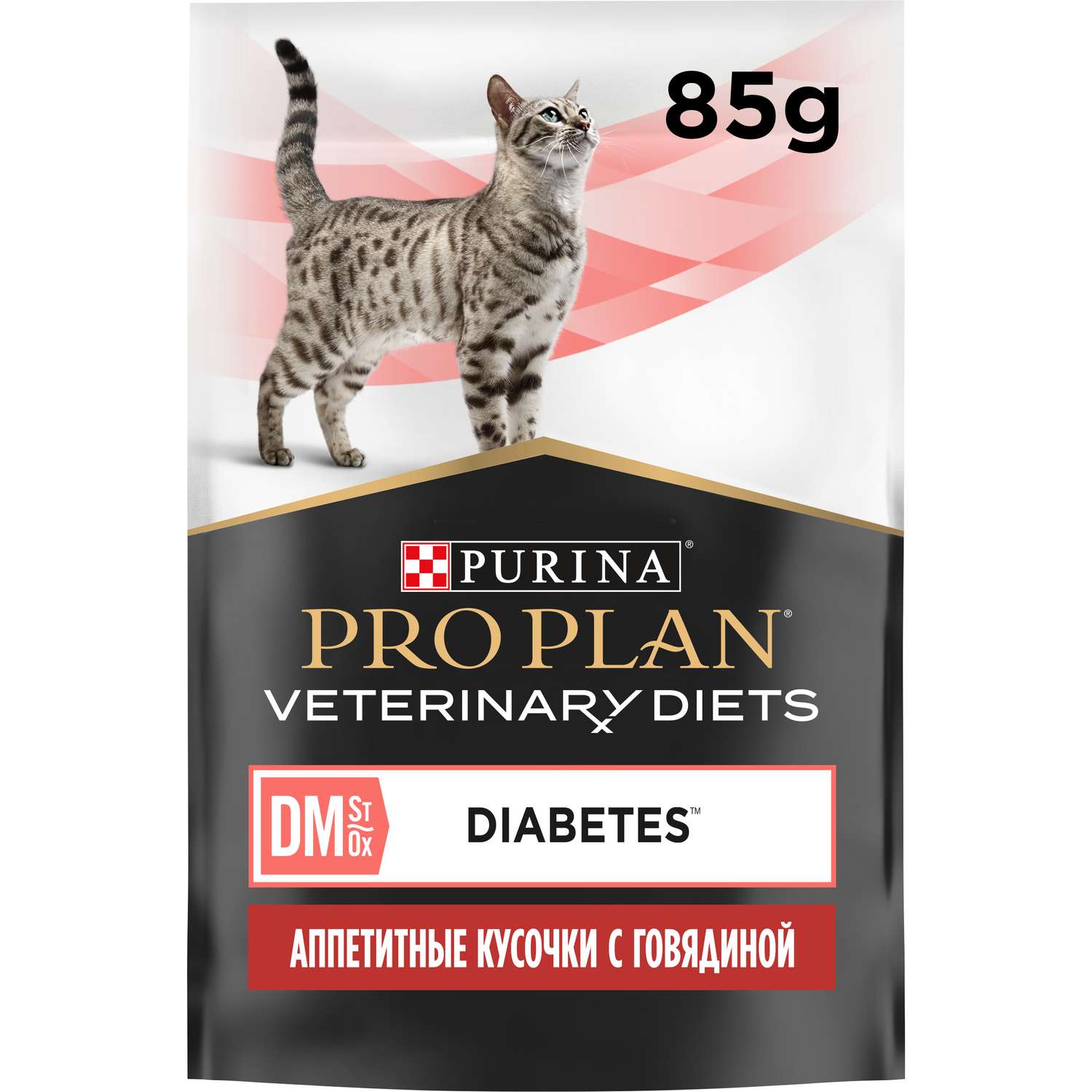 Корм для кошек Purina Pro Plan Veterinary diets 85г с говядиной при сахарном диабете влажный в соусе - фото 2
