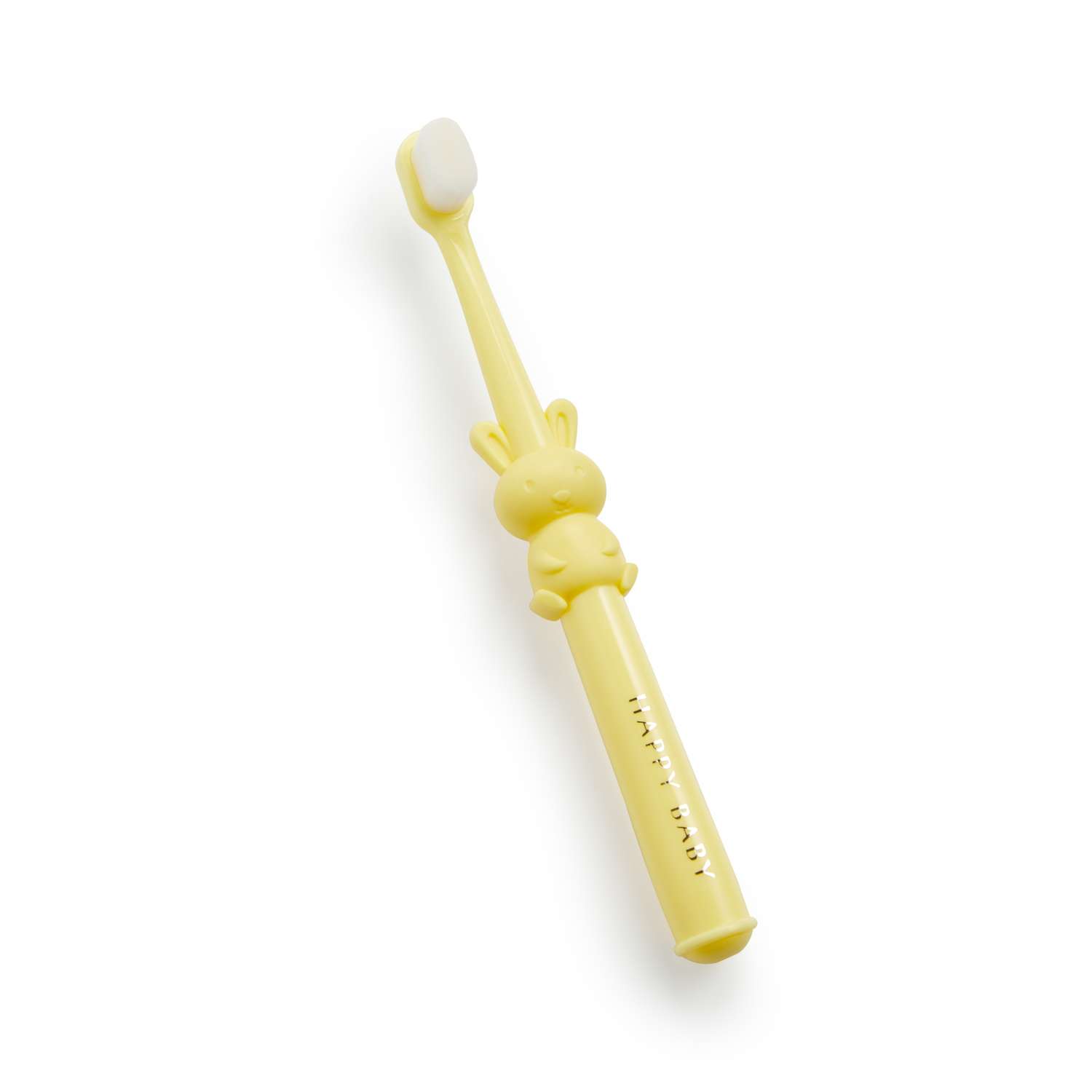 Детская зубная щётка Happy Baby с мягкой щетиной желтая зайка - фото 1
