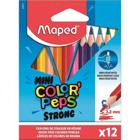 Карандаши цветные MAPED Colorpeps mini strong 12 цветов пластиковые 2 набора