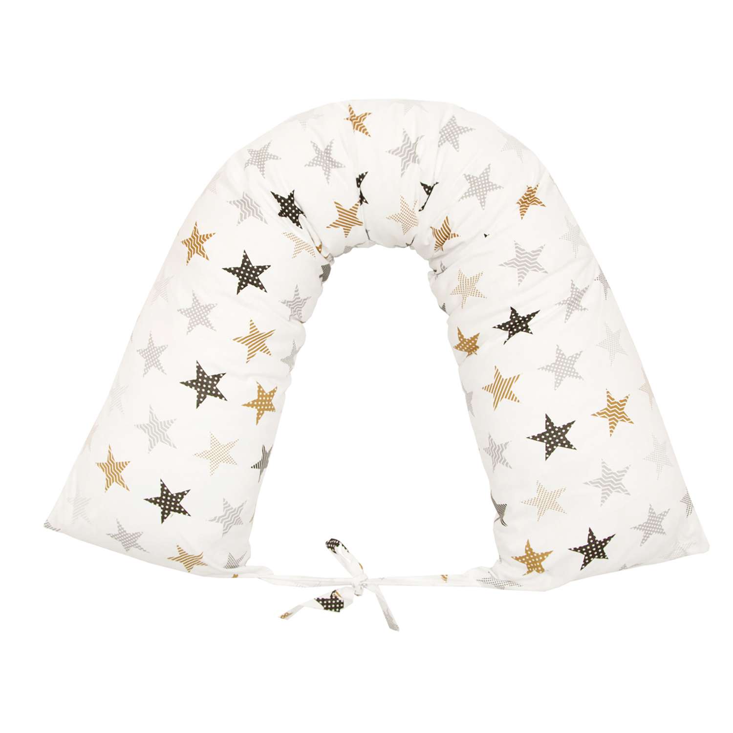 Подушка AmaroBaby для беременных валик 170х35 см Звезды пэчворк белый - фото 5