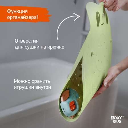 Коврик противоскользящий ROXY-KIDS резиновый для ванной Лягушка 45*75