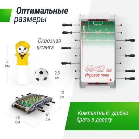 Игровой стол UNIX line Мини Футбол - Кикер настольный 61х28 cм