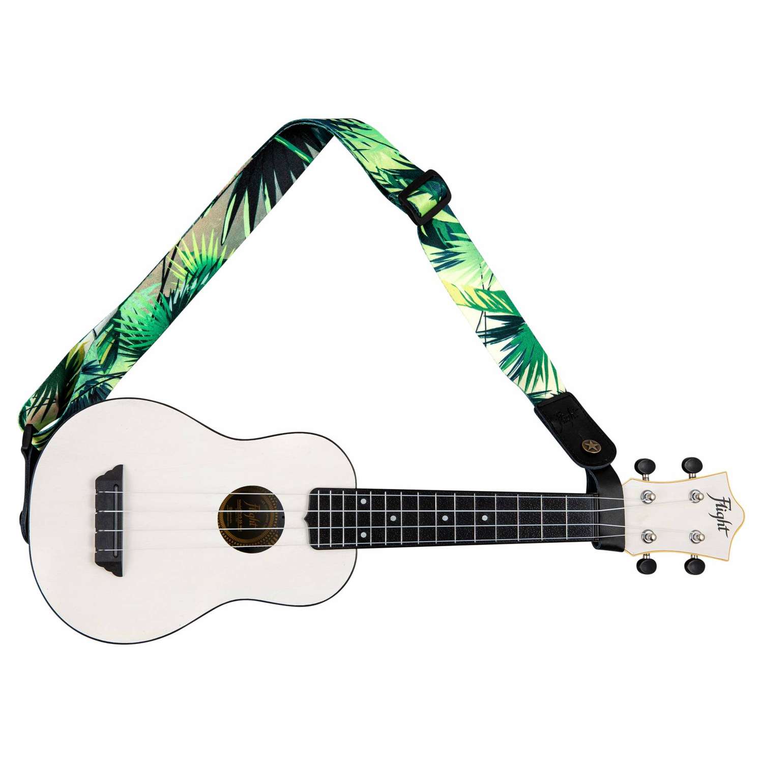 Ремень Flight S35 JUNGLE для гавайской гитары укулеле материал полипропилен зеленый рисунок джунгли - фото 4