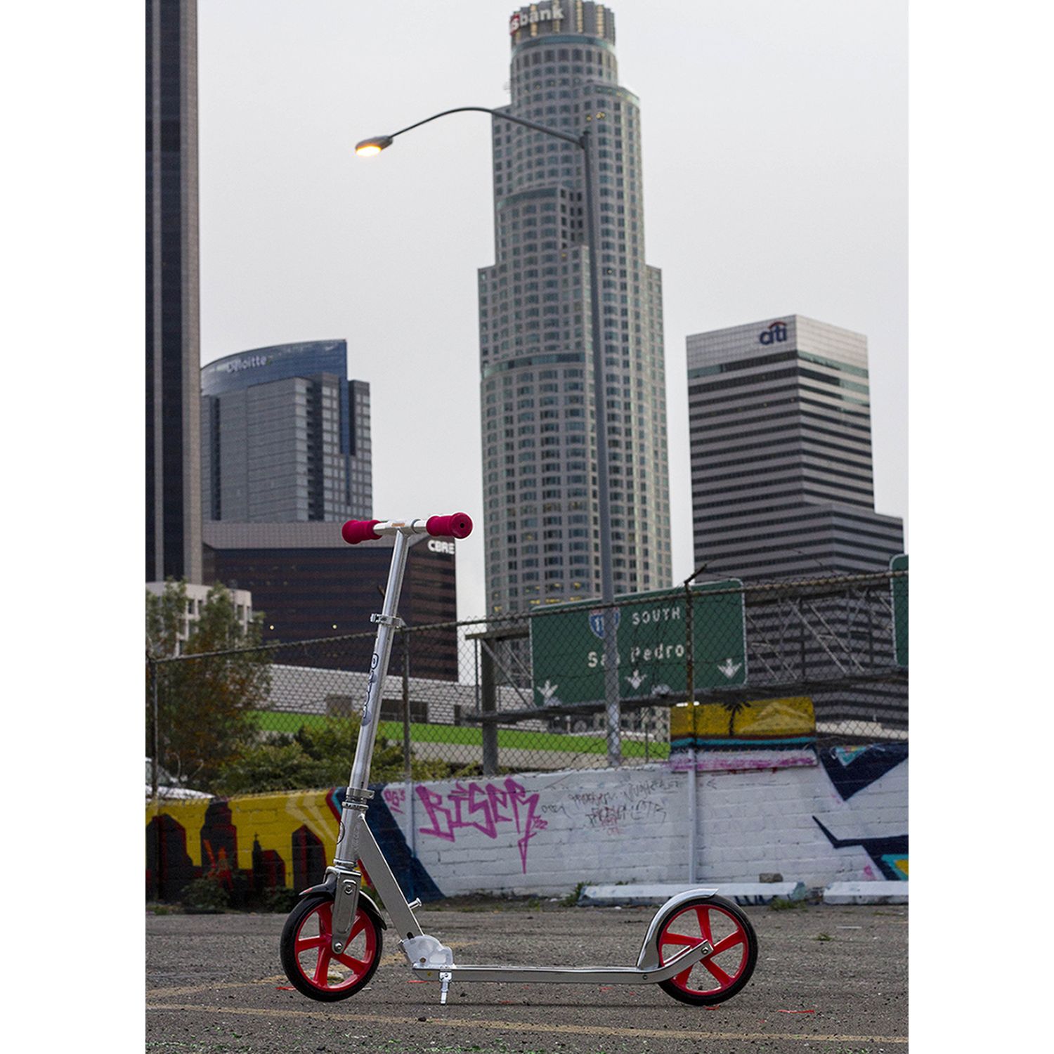 Самокат двухколёсный RAZOR A5 Lux серебристо-красный городской складной лёгкий для детей и взрослых - фото 13
