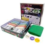 Покерный набор HitToy Holdem Light 500 фишек с номиналом в жестяной коробке карты+сукно