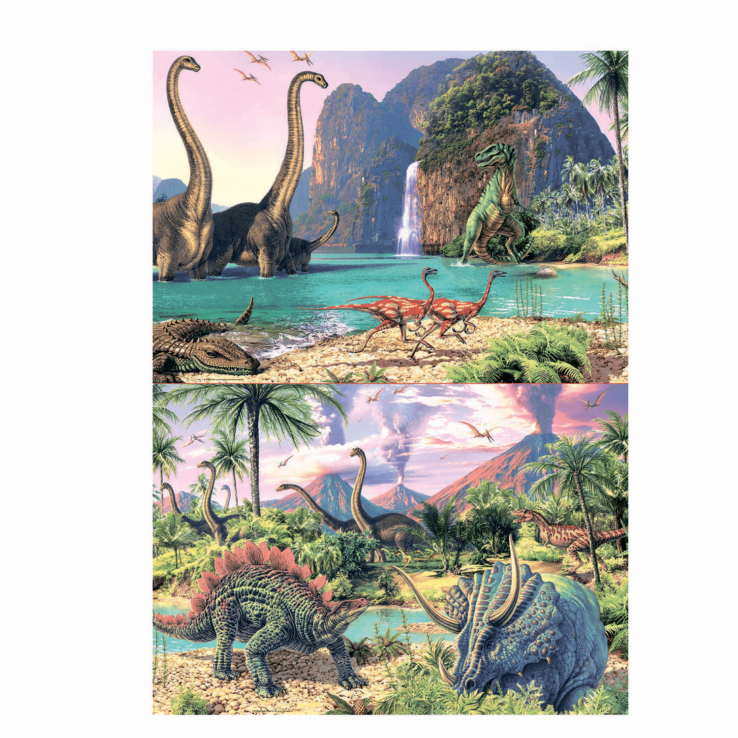 Пазл 2х100 деталей EDUCA Мир динозавров - фото 2