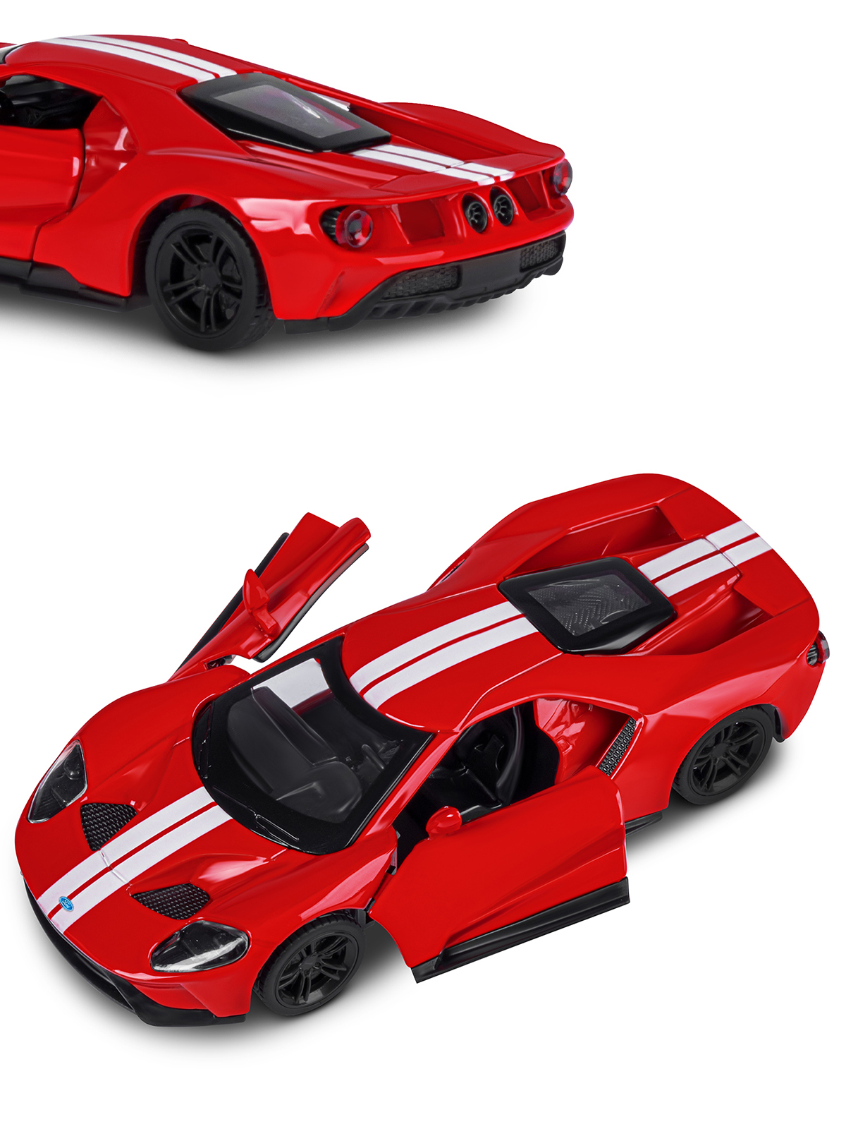 Машинка металлическая АВТОпанорама 1:40 Ford GT Красный Открываются двери Инерция JB1200139 - фото 8