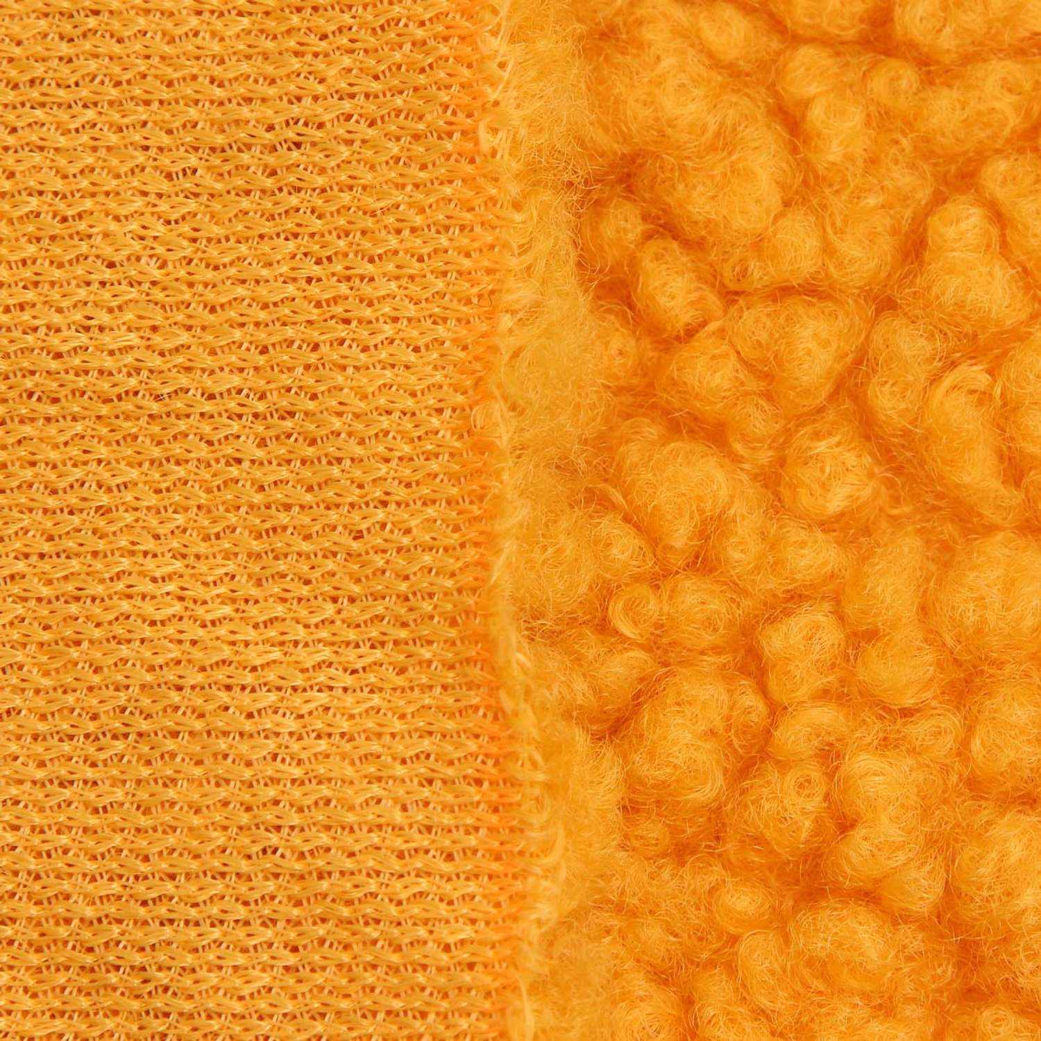 Мех искусственный Astra Craft кудрявый трикотаж 50х50 см 8 желто - оранжевый - фото 2