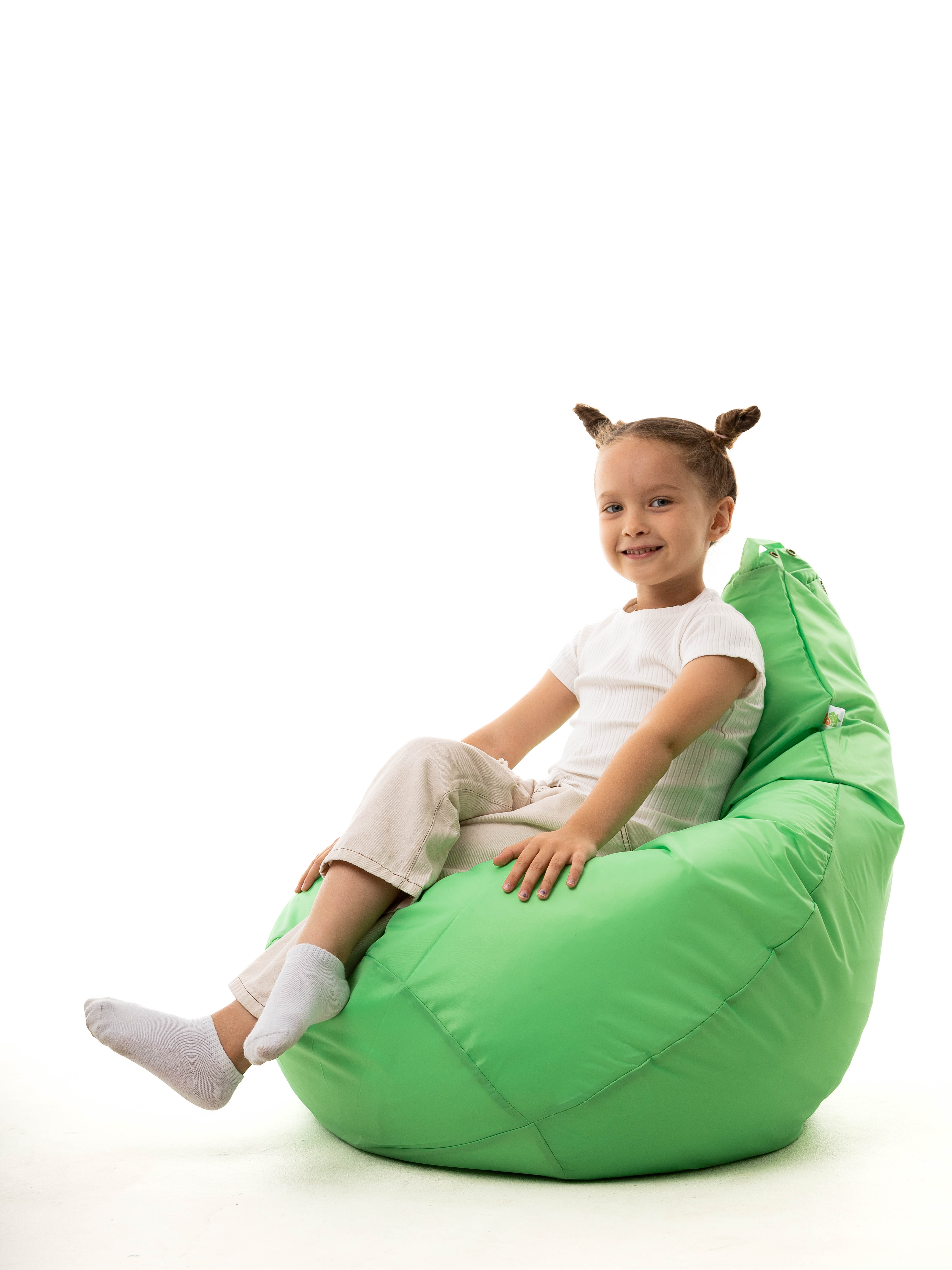 Кресло мешок груша PUFFGARDEN XL зеленое оксфорд ткань со съемным чехлом - фото 4