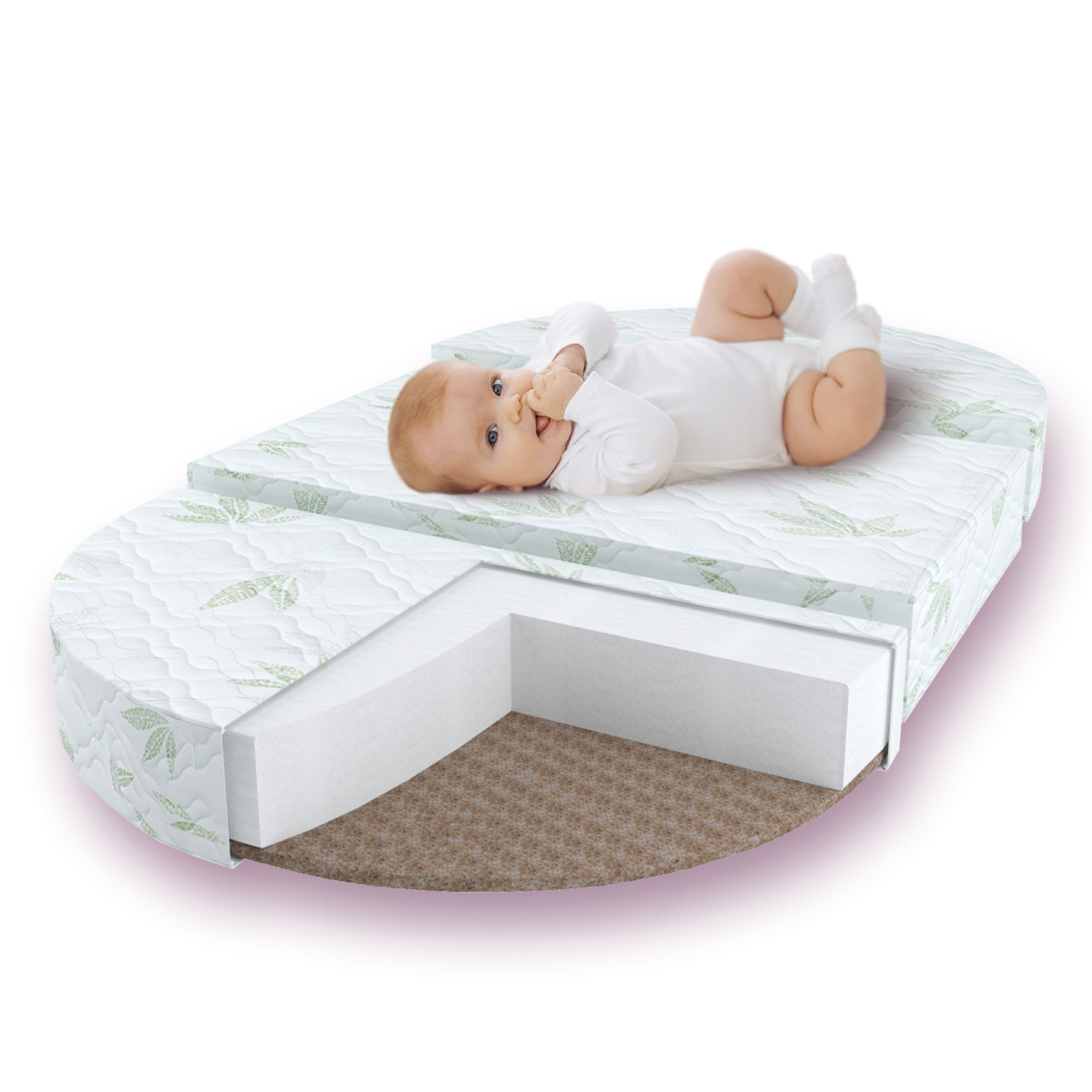 Матрас Aloe Vera Magic Amarobaby трансформер овальный круглый 1250х750х120 см - фото 2