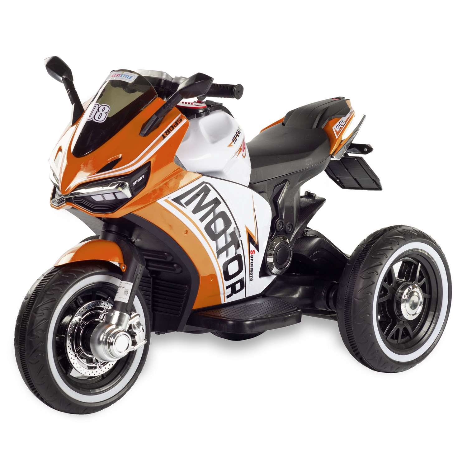 Мотоцикл BABY STYLE на аккумуляторе оранжевый - фото 3