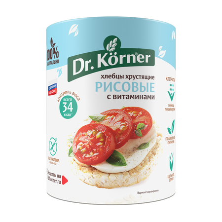 Хлебцы DrKorner Рисовые с витаминами 10 шт. по 100 гр.
