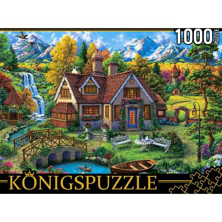 Пазл Рыжий кот Konigspuzzle Домик в горах ФК1000-4472