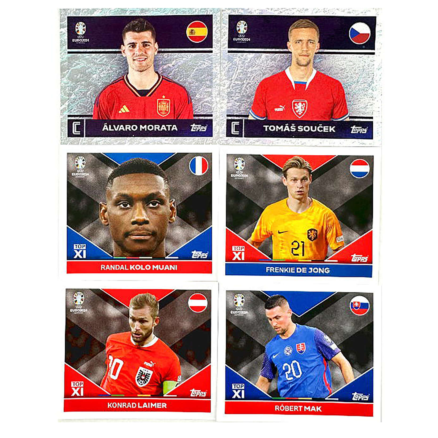 Мультипак topps Чемпионат Европы по футболу 7 пакетиков с наклейками - фото 9