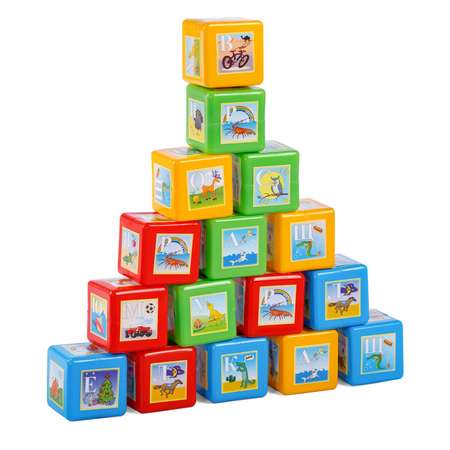 Кубики Юг-Пласт азбука 16 деталей пластик