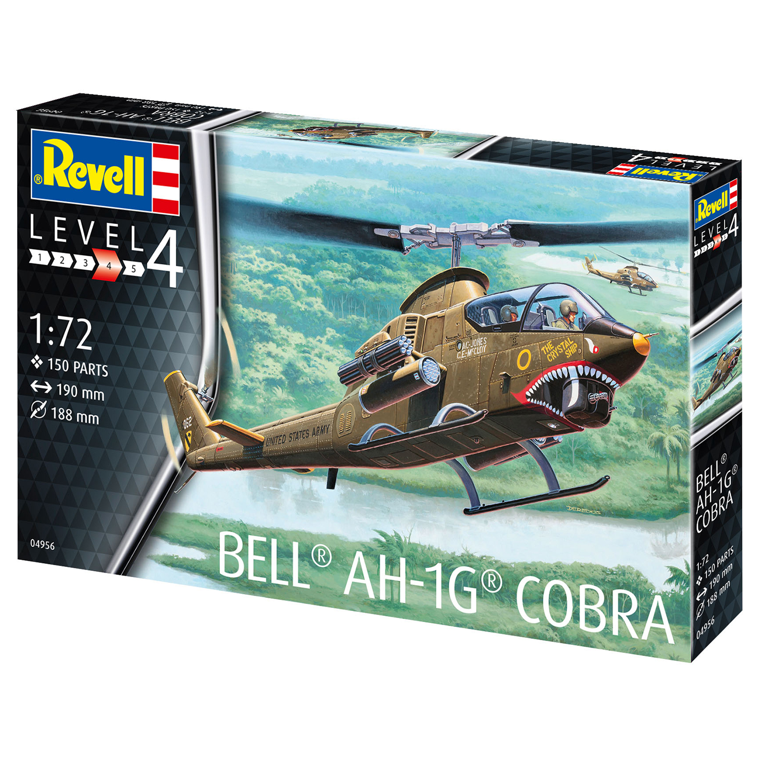 Сборная модель Revell Американский ударный вертолет Bell AH-1G Кобра 04956 - фото 2