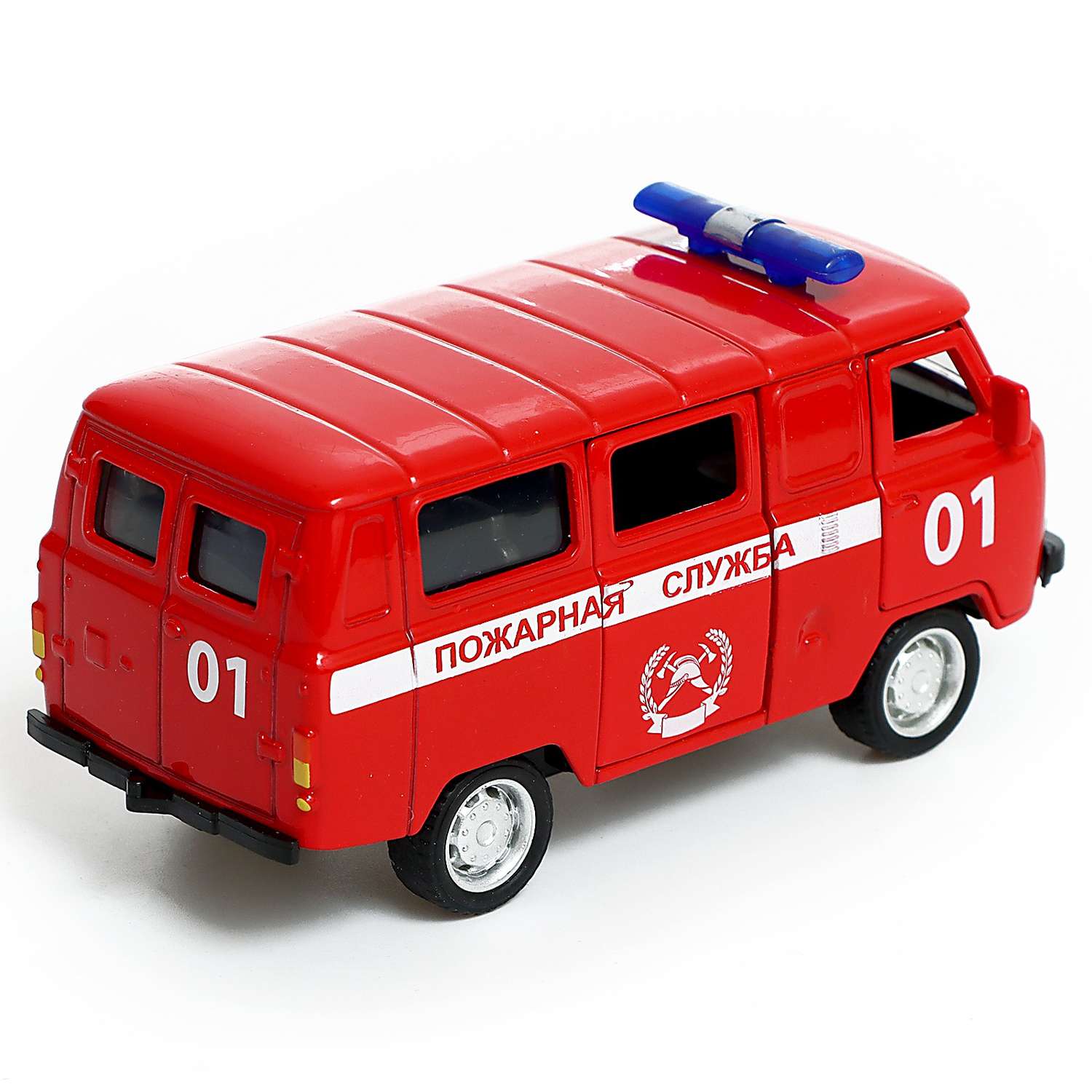 Машина Автоград металлическая «УАЗ 3962 Пожарная служба» инерция 1:43 9351059 - фото 3