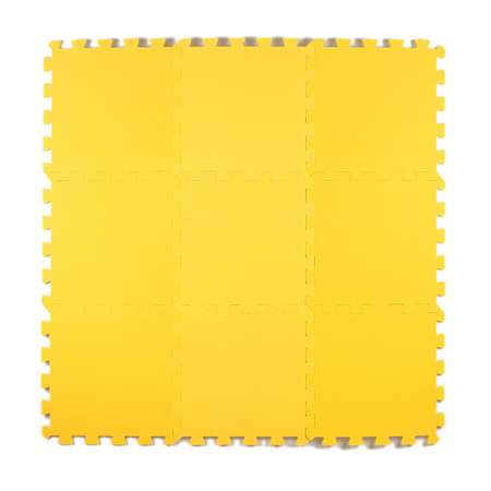 Развивающий детский коврик Eco cover игровой мягкий пол для ползания желтый 33х33