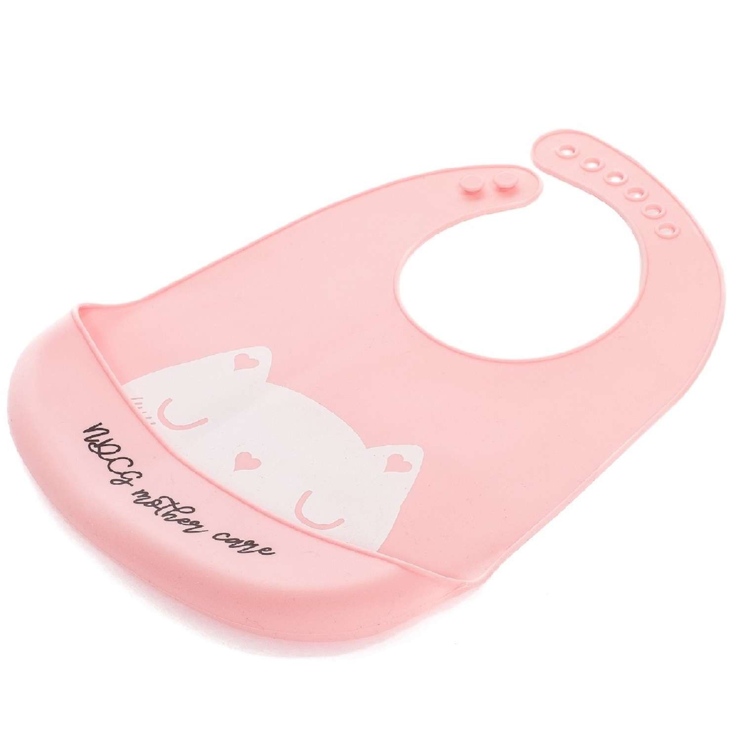 Нагрудник для кормления NDCG силиконовый Mother Care розовый - фото 4