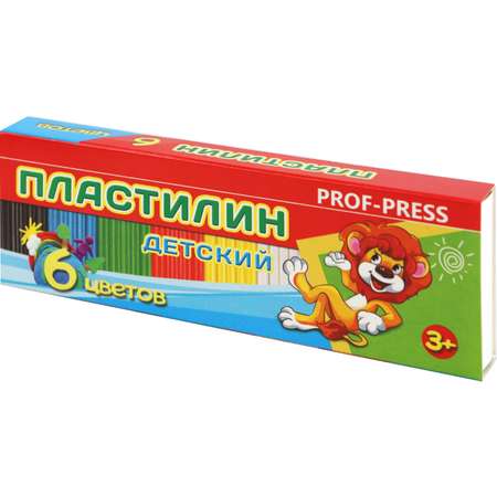 Пластилин Prof-Press 6 цветов + стек