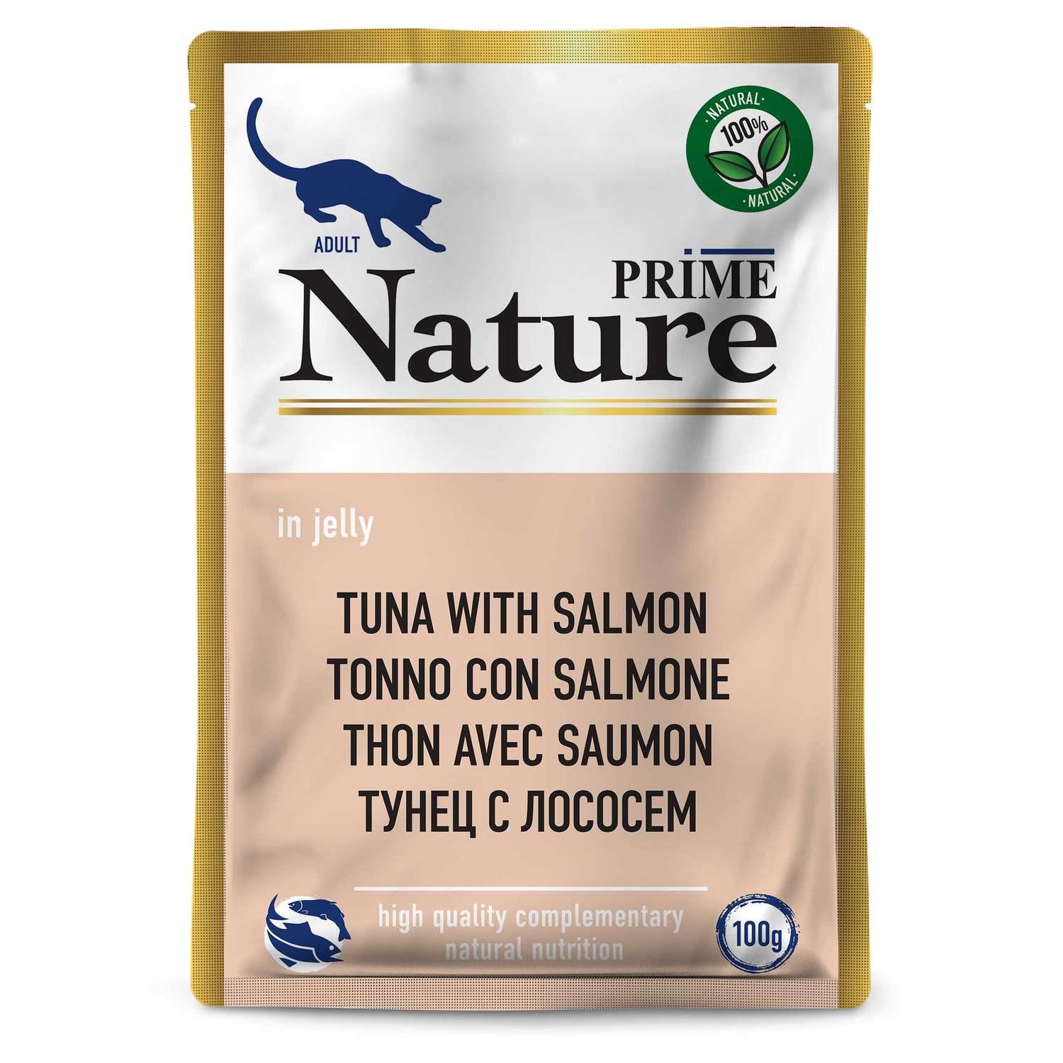 Корм для кошек Prime Nature 100г тунец с лососем в желе пауч - фото 1