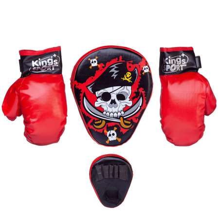 Набор Пират Junfa боксерские перчатки и лапа