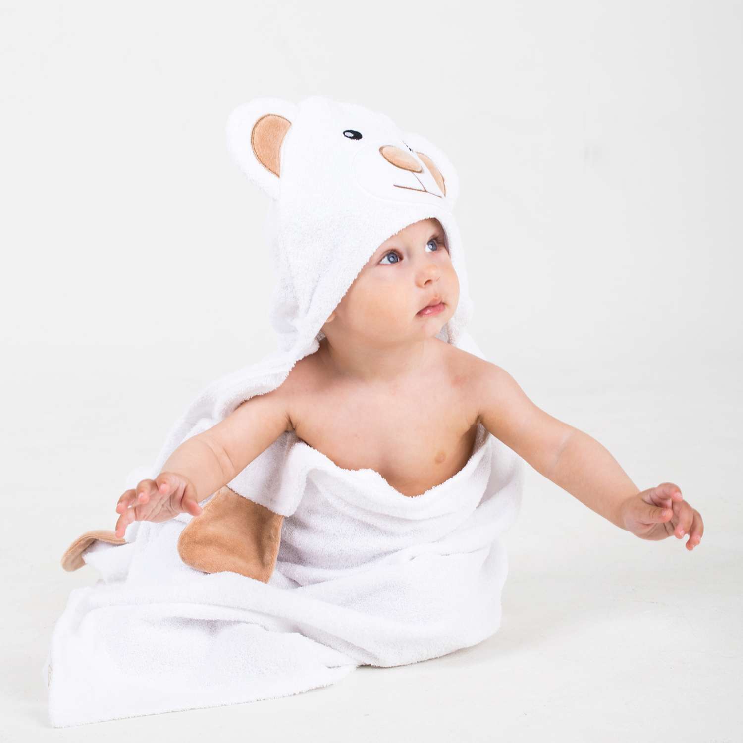 Полотенце с капюшоном BabyBunny Мишка M - фото 2