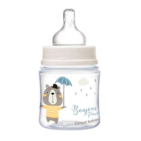 Бутылочка Canpol Babies PP Easy Start Bonjour Paris антиколиковая с широким горлом 120мл Синяя