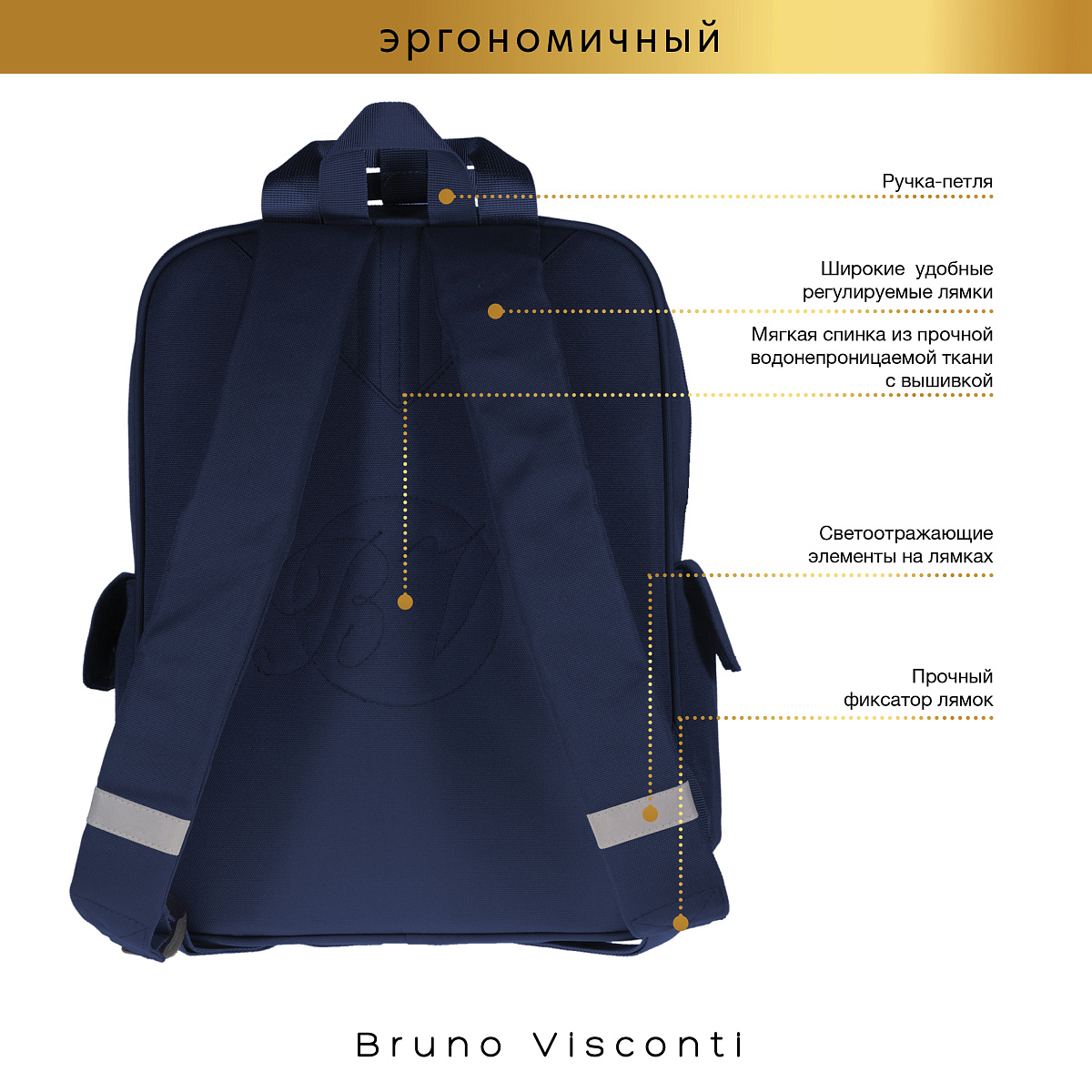 Сумка-рюкзак Bruno Visconti синий Городская прогулка. Корги - фото 7