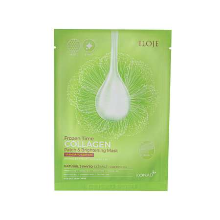 Тканевая осветляющая маска для лица Konad Iloje Frozen Time Brightening Patch ＆ Mask SE