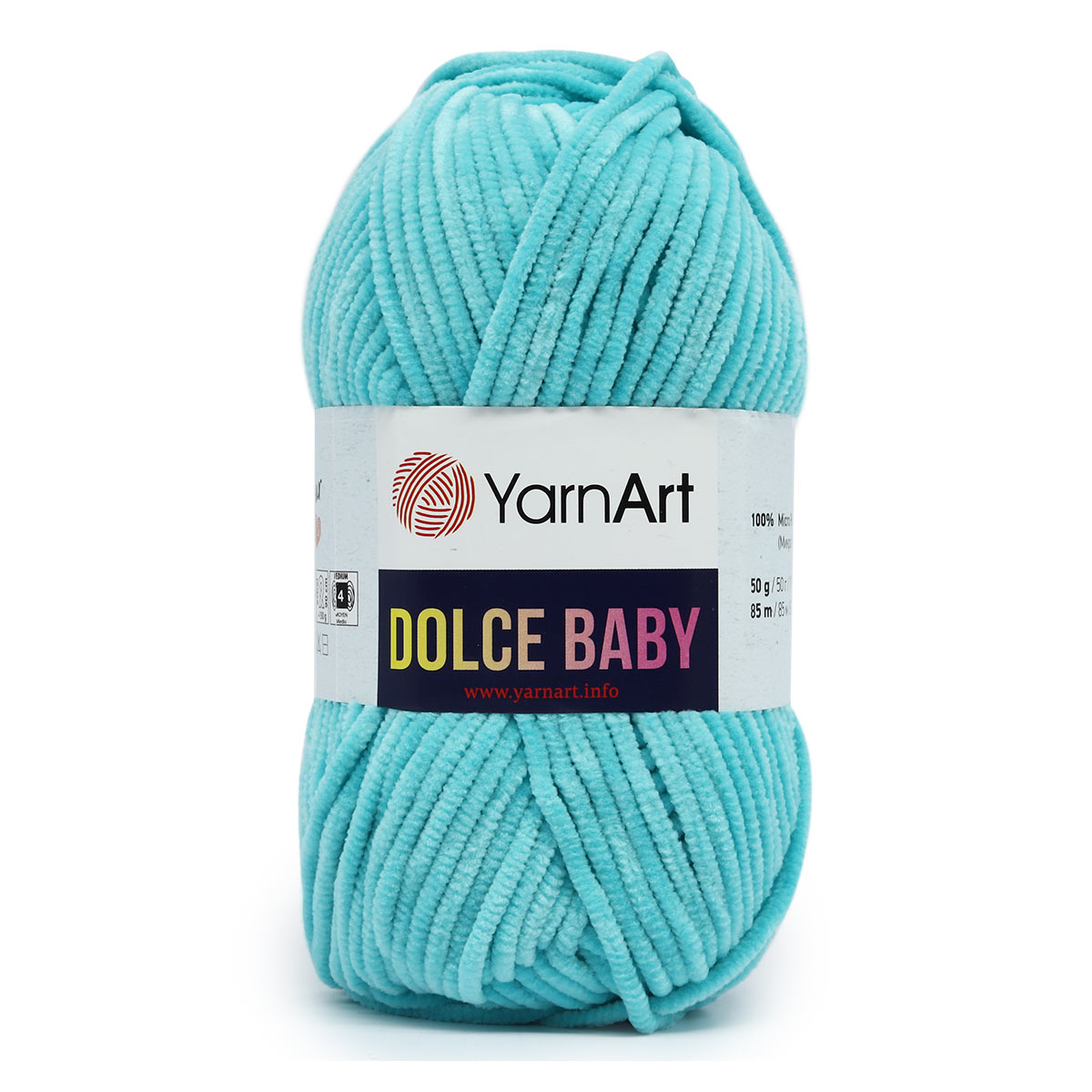 Пряжа для вязания YarnArt Dolce Baby 50 гр 85 м микрополиэстер плюшевая 5 мотков 746 бирюзовый - фото 4