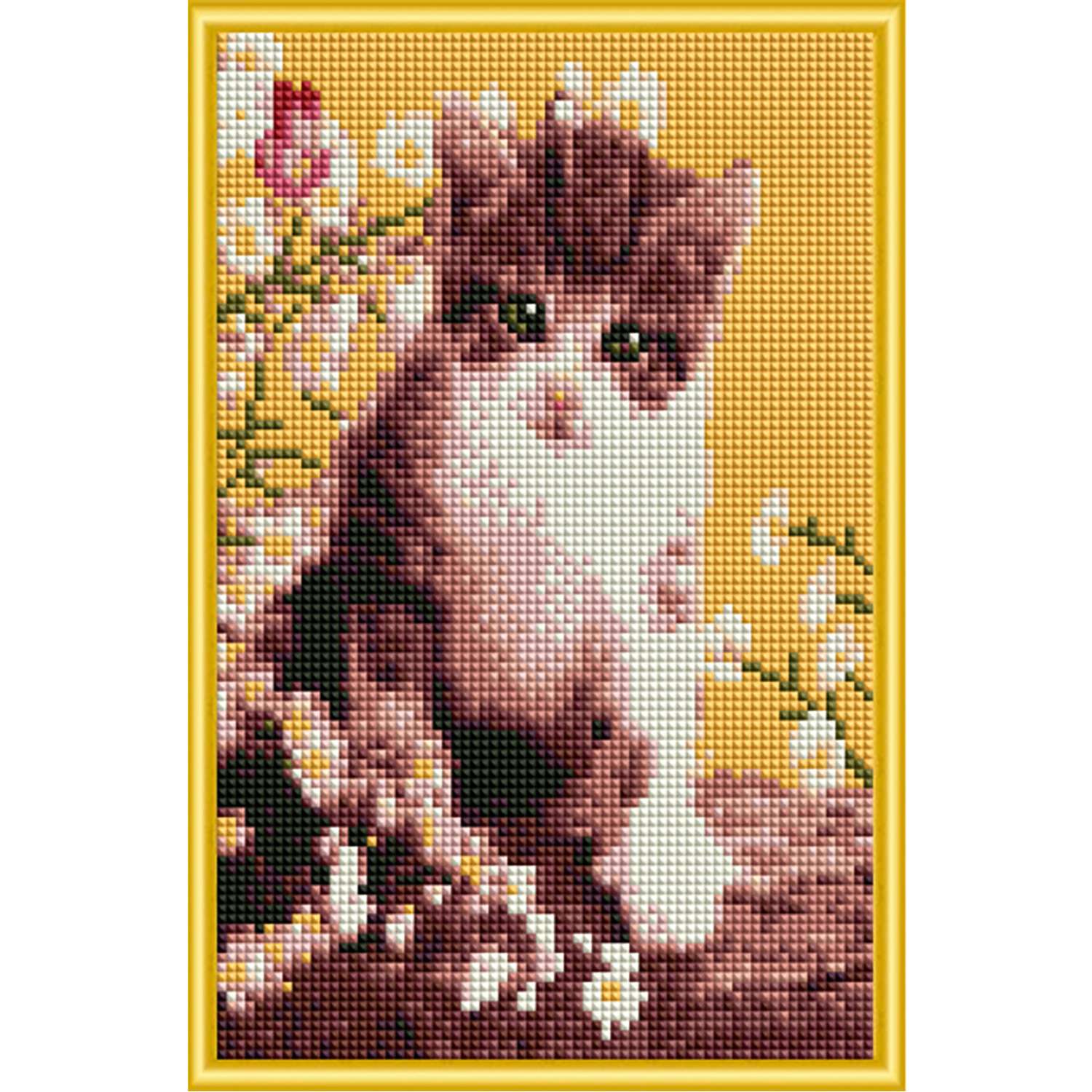 Алмазная мозаика Рыжий кот Игривый котенок 22х32 - фото 1