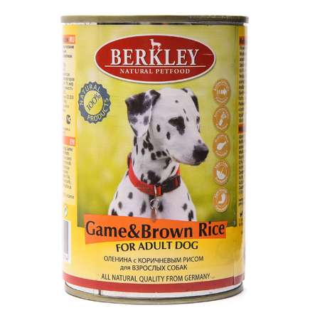 Корм для собак Berkley 400г оленина с коричневым рисом консервированный