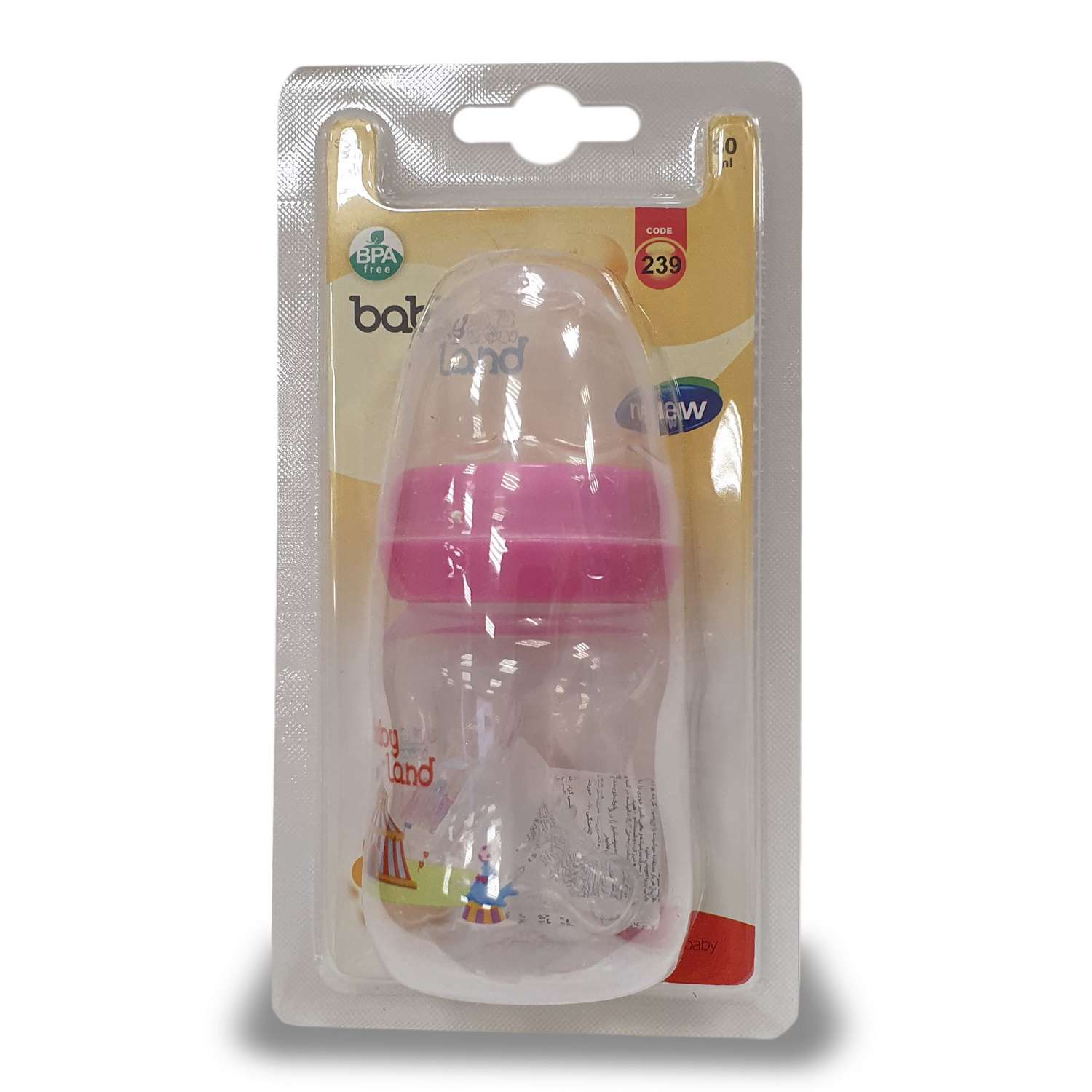 Бутылочка Baby Land 80мл с силиконовой соской розовый - фото 2