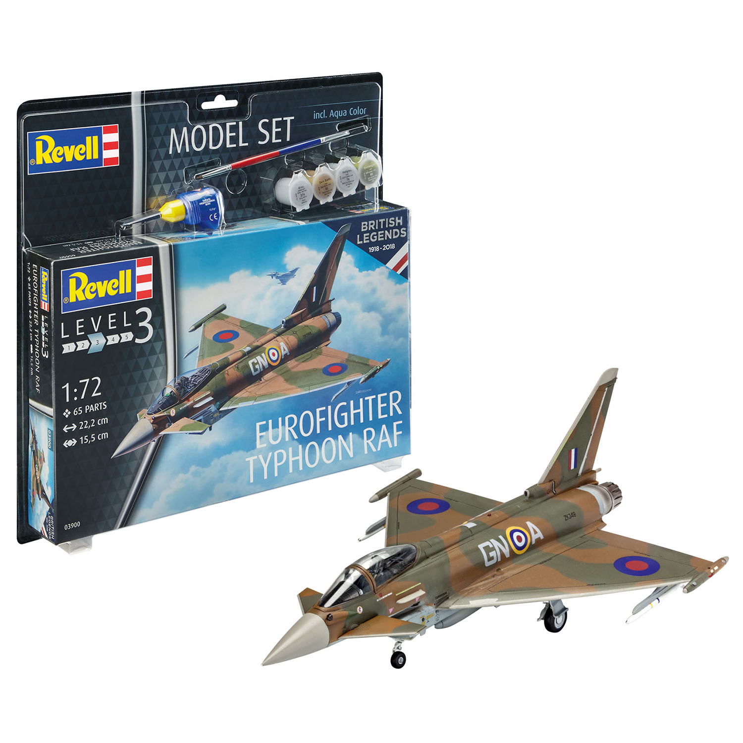 Сборная модель Revell 100 лет ВВС Великобритании: Многоцелевой истребитель Eurofighter Typhoon RAF 63900 - фото 1