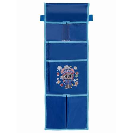 Органайзер LovelyTex в шкафчик для детского сада 6 карманов синий с рисунком