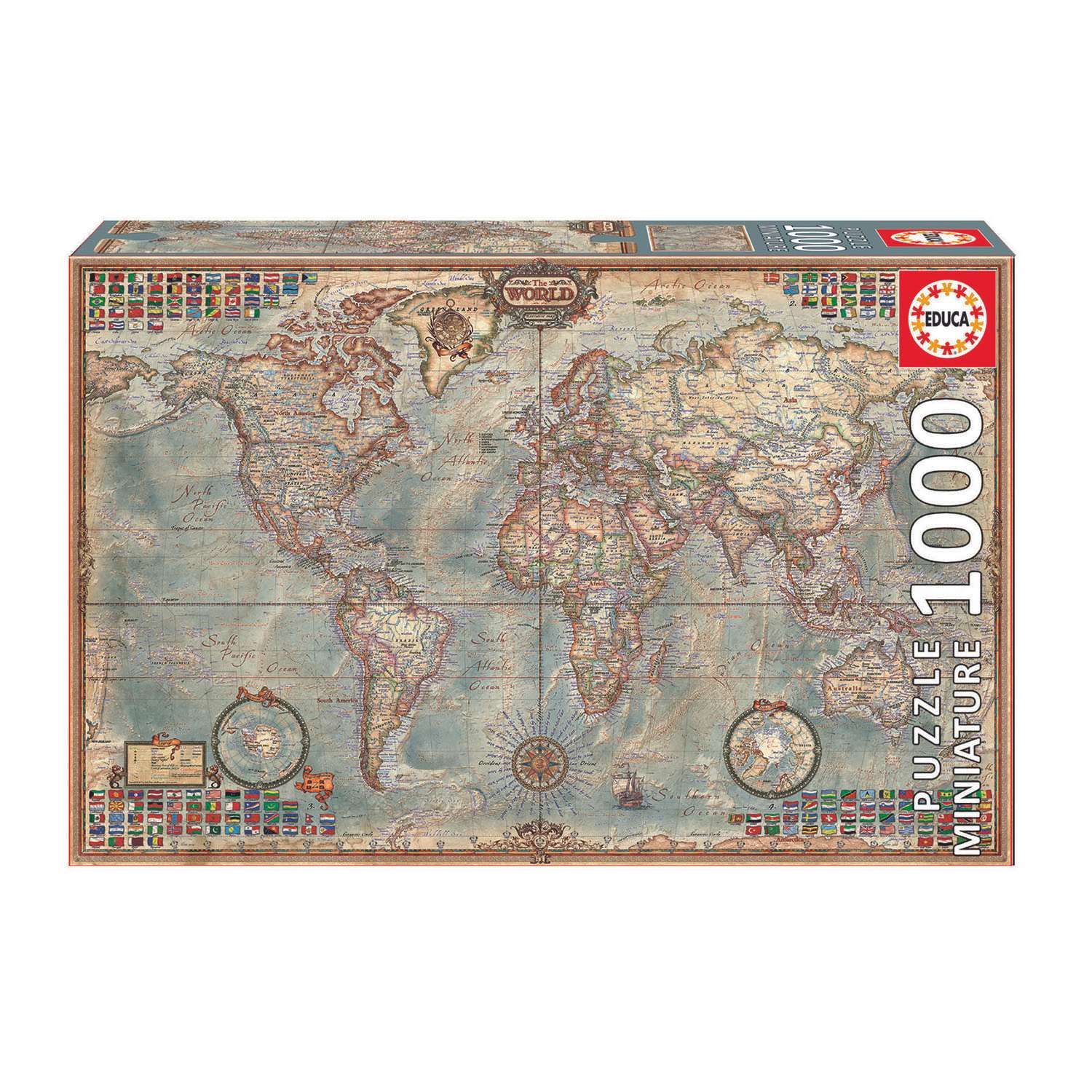 Пазл EDUCA 1000 деталей Политическая карта мира - фото 1