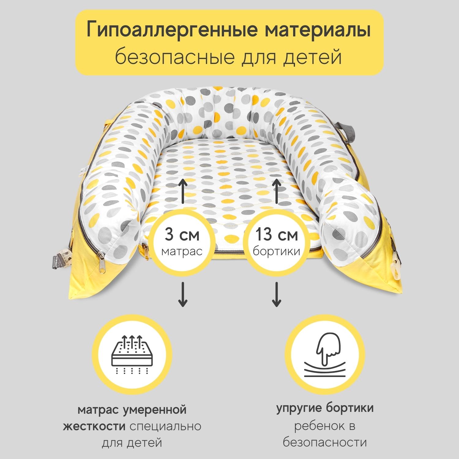 Кокон-гнездышко loombee для новорожденных XL Горох - фото 4