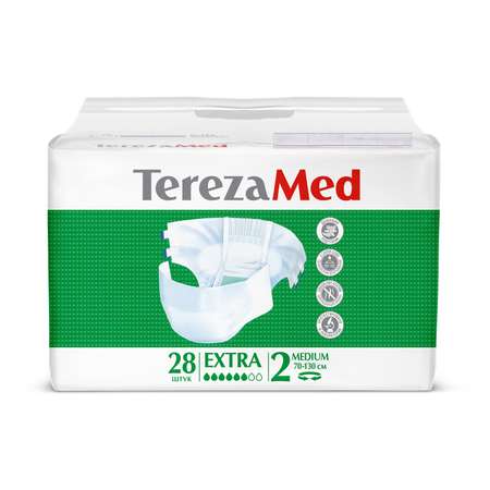 Подгузники TerezaMed впитывающие на липучках Extra Medium №2 70-130 см 28 шт