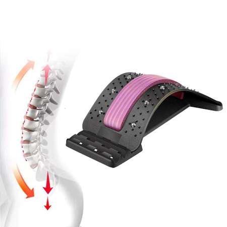 Тренажер мостик STRONG BODY МФР для спины и шеи черно-розовый