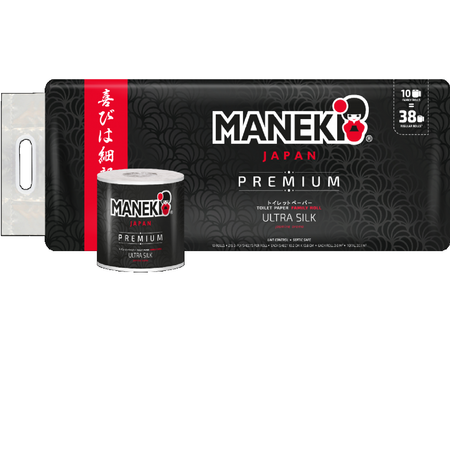 Туалетная бумага Maneki Black_White 3 слоя 30 м гладкая с ароматом жасмина 10 рулонов