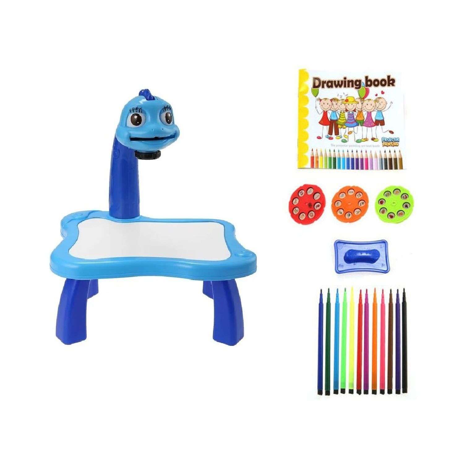 Проектор Uniglodis детский для рисования со столиком синий - фото 1