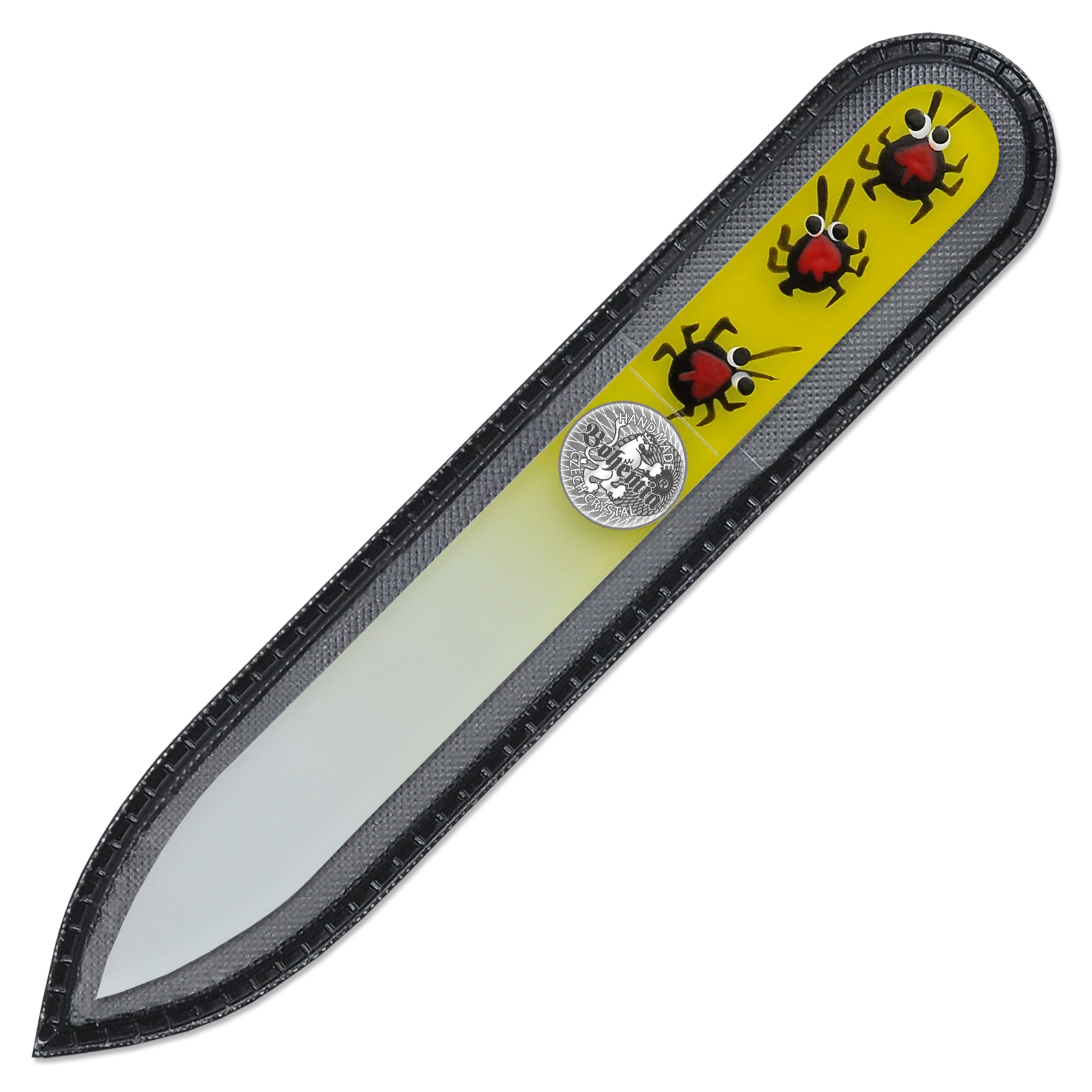 Пилка для ногтей BOHEMIA Czech Glass Nail Files 90 мм ручная роспись жучки - фото 1