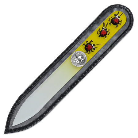 Пилка для ногтей BOHEMIA Czech Glass Nail Files 90 мм ручная роспись жучки