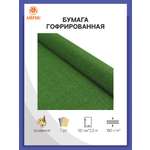 Бумага Айрис гофрированная креповая для творчества 50 см х 2.5 м 180 г травяная