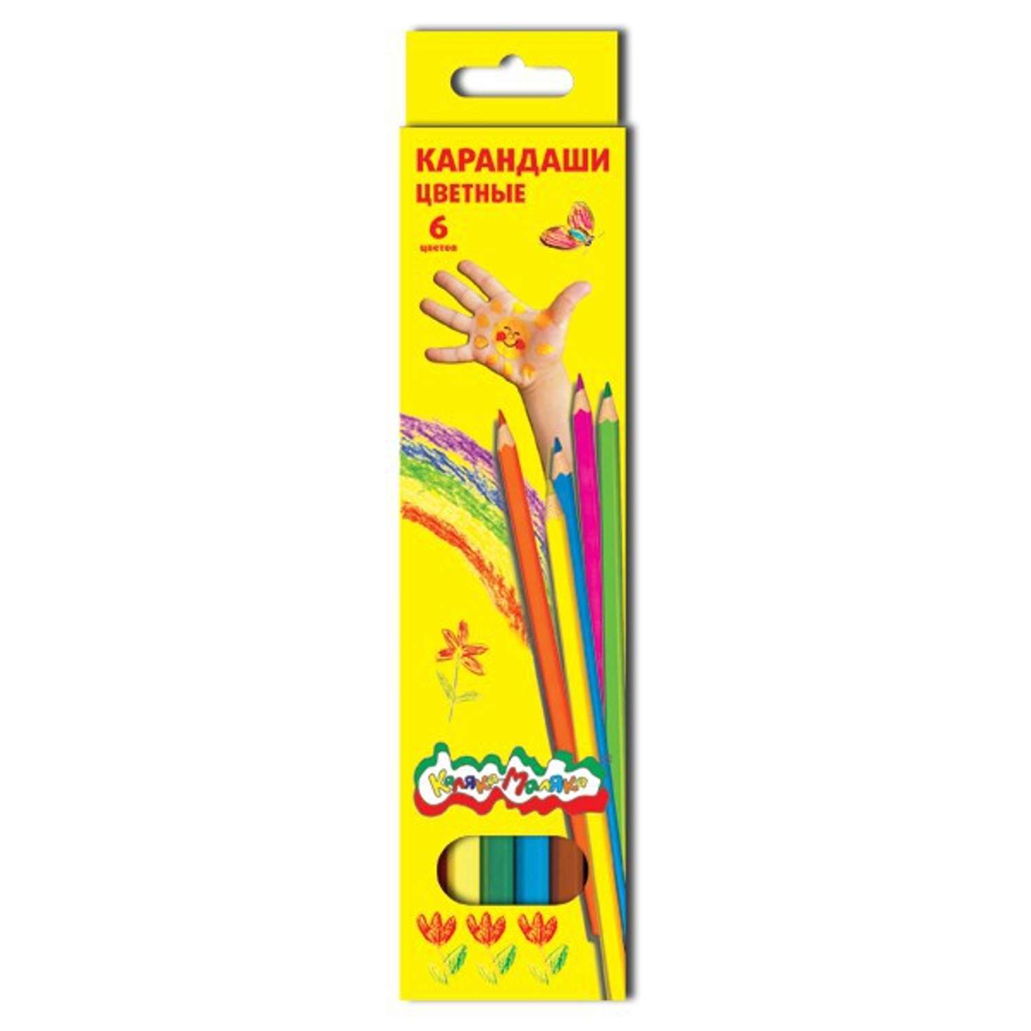 Цветные карандаши Каляка-Маляка 6 цветов шестигранные - фото 1