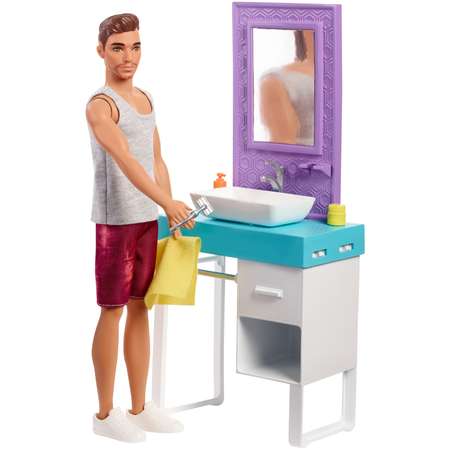 Набор игровой Barbie Кен в ванной FYK53