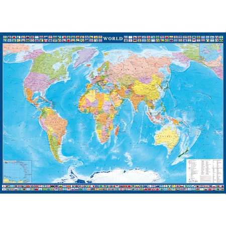 Карта настенная Атлас Принт World 1.43x1.02 м