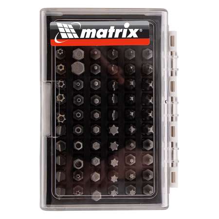 Набор бит MATRIX с магнитным держателем CrV 61шт